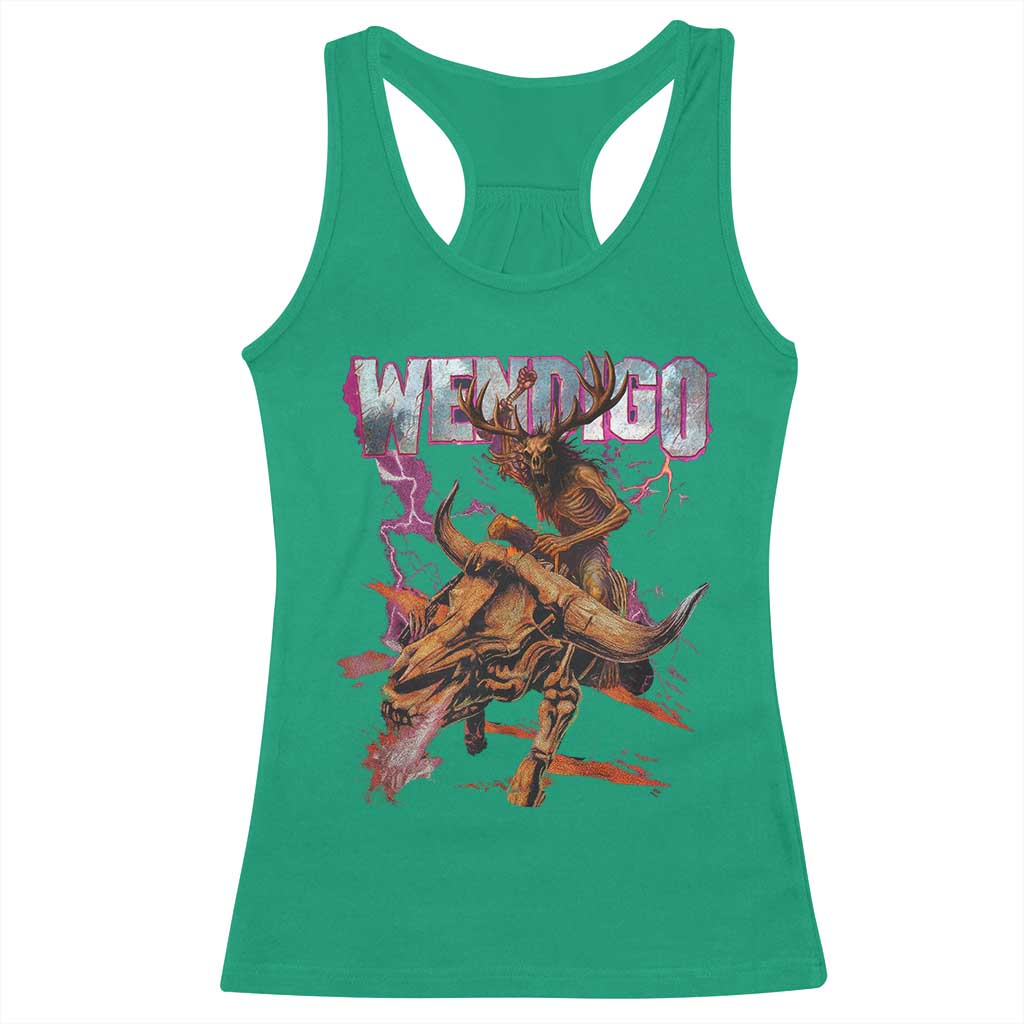 Wendigo Racerback Tank Top Riding Skeleton Cryptid Occult Dark Fantasy TS10 Irish Green Print Your Wear