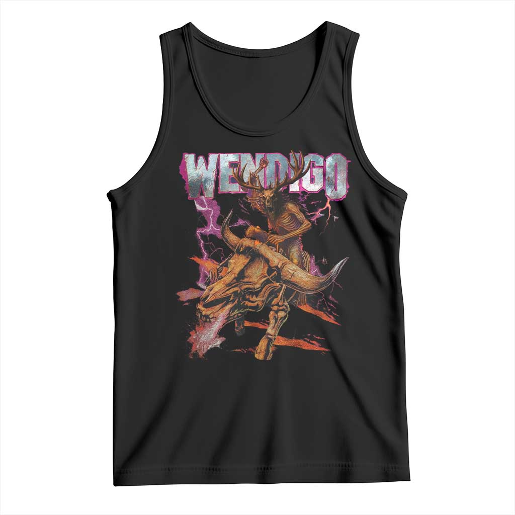 Wendigo Tank Top Riding Skeleton Cryptid Occult Dark Fantasy TS10 Black Print Your Wear