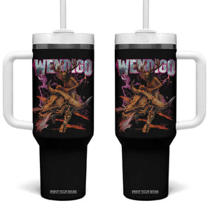 Wendigo Tumbler With Handle Riding Skeleton Cryptid Occult Dark Fantasy TS10 One Size: 40 oz Black Print Your Wear
