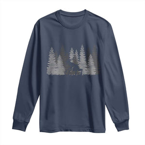 Wendigo Long Sleeve Shirt Mountain Trees Cryptid Occult Dark Fantasy TS10 Navy Print Your Wear