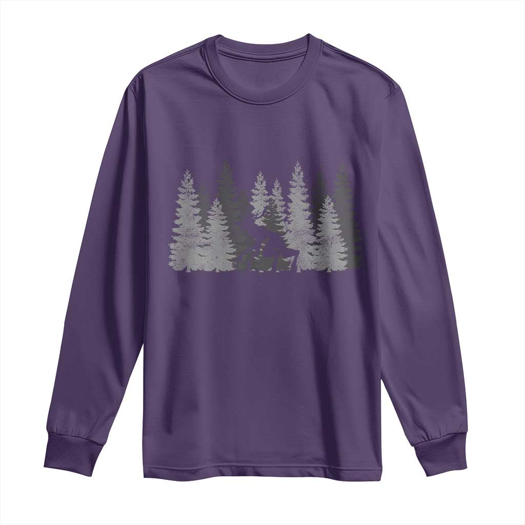 Wendigo Long Sleeve Shirt Mountain Trees Cryptid Occult Dark Fantasy TS10 Purple Print Your Wear