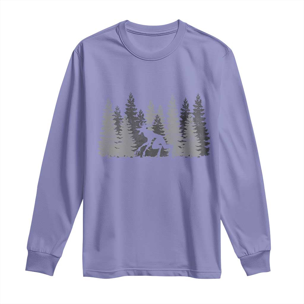 Wendigo Long Sleeve Shirt Mountain Trees Cryptid Occult Dark Fantasy TS10 Violet Print Your Wear