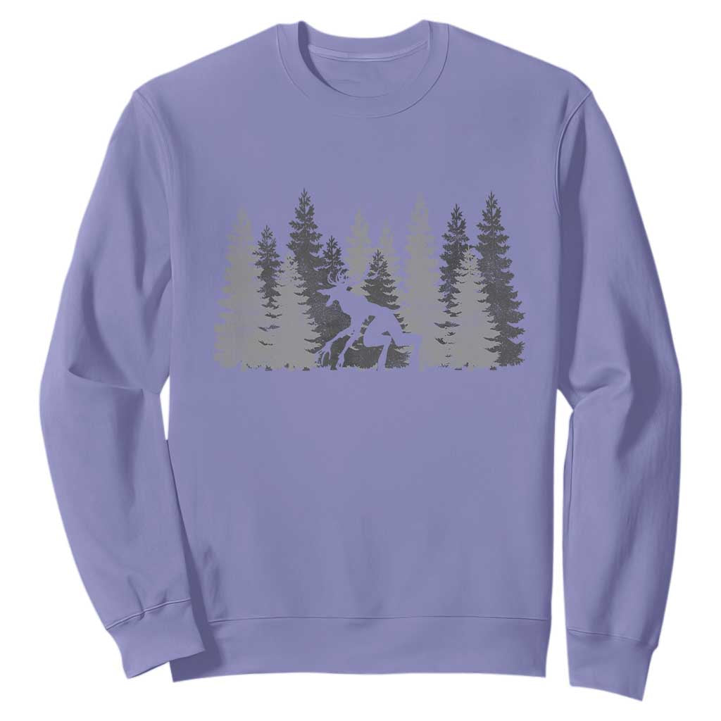 Wendigo Sweatshirt Mountain Trees Cryptid Occult Dark Fantasy TS10 Violet Print Your Wear