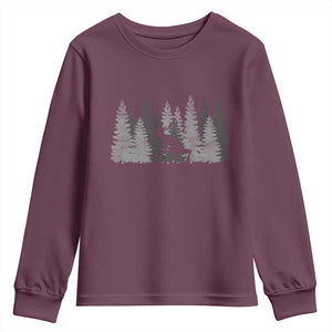 Wendigo Youth Sweatshirt Mountain Trees Cryptid Occult Dark Fantasy TS10 Maroon Print Your Wear