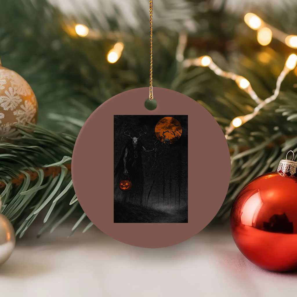 Halloween Wendigo Ceramic Ornament Scary Pumpkin Moon TS10 1pc Mocha Print Your Wear