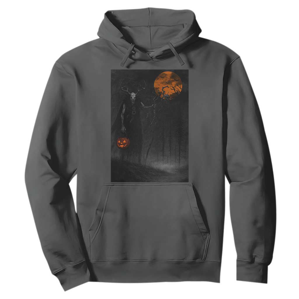 Halloween Wendigo Hoodie Scary Pumpkin Moon TS10 Dark Heather Print Your Wear