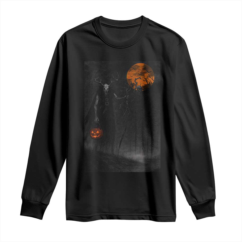 Halloween Wendigo Long Sleeve Shirt Scary Pumpkin Moon TS10 Black Print Your Wear