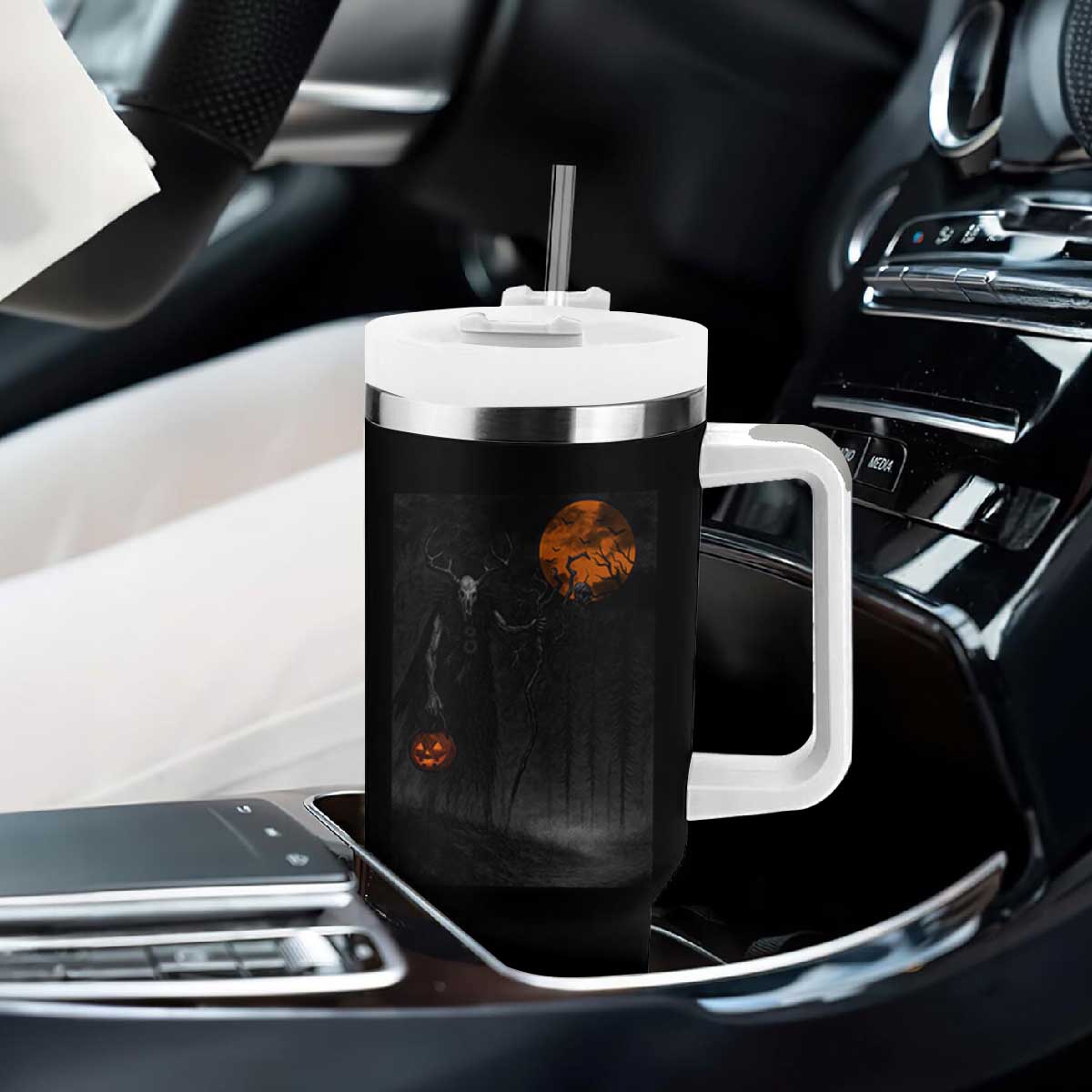 Halloween Wendigo Tumbler With Handle Scary Pumpkin Moon TS10 Print Your Wear