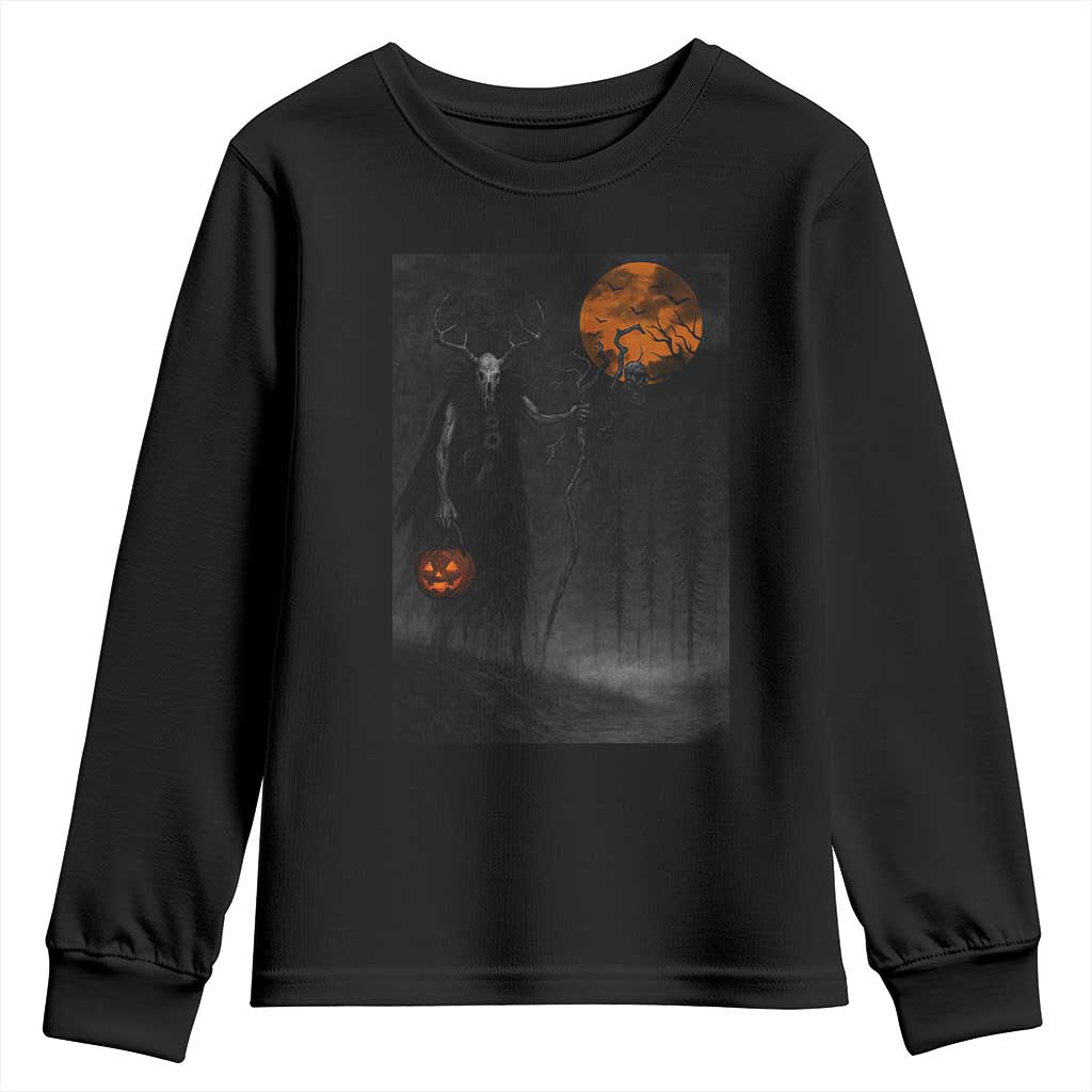 Halloween Wendigo Youth Sweatshirt Scary Pumpkin Moon TS10 Black Print Your Wear