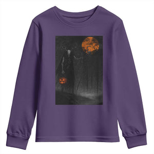Halloween Wendigo Youth Sweatshirt Scary Pumpkin Moon TS10 Purple Print Your Wear