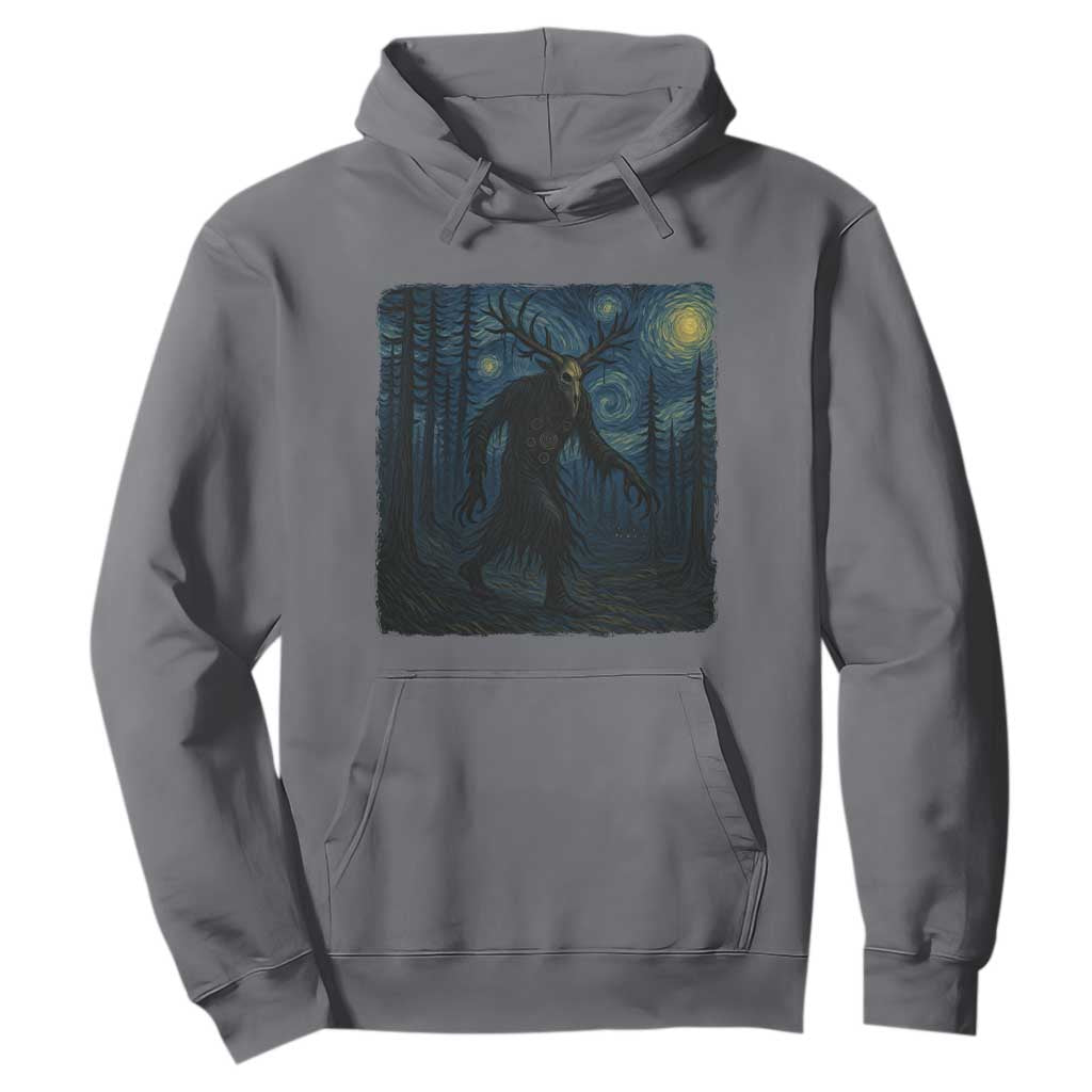 Wendigo Starry Night Hoodie Van Gogh Dark Fantasy Cryptid Lovers TS10 Charcoal Print Your Wear