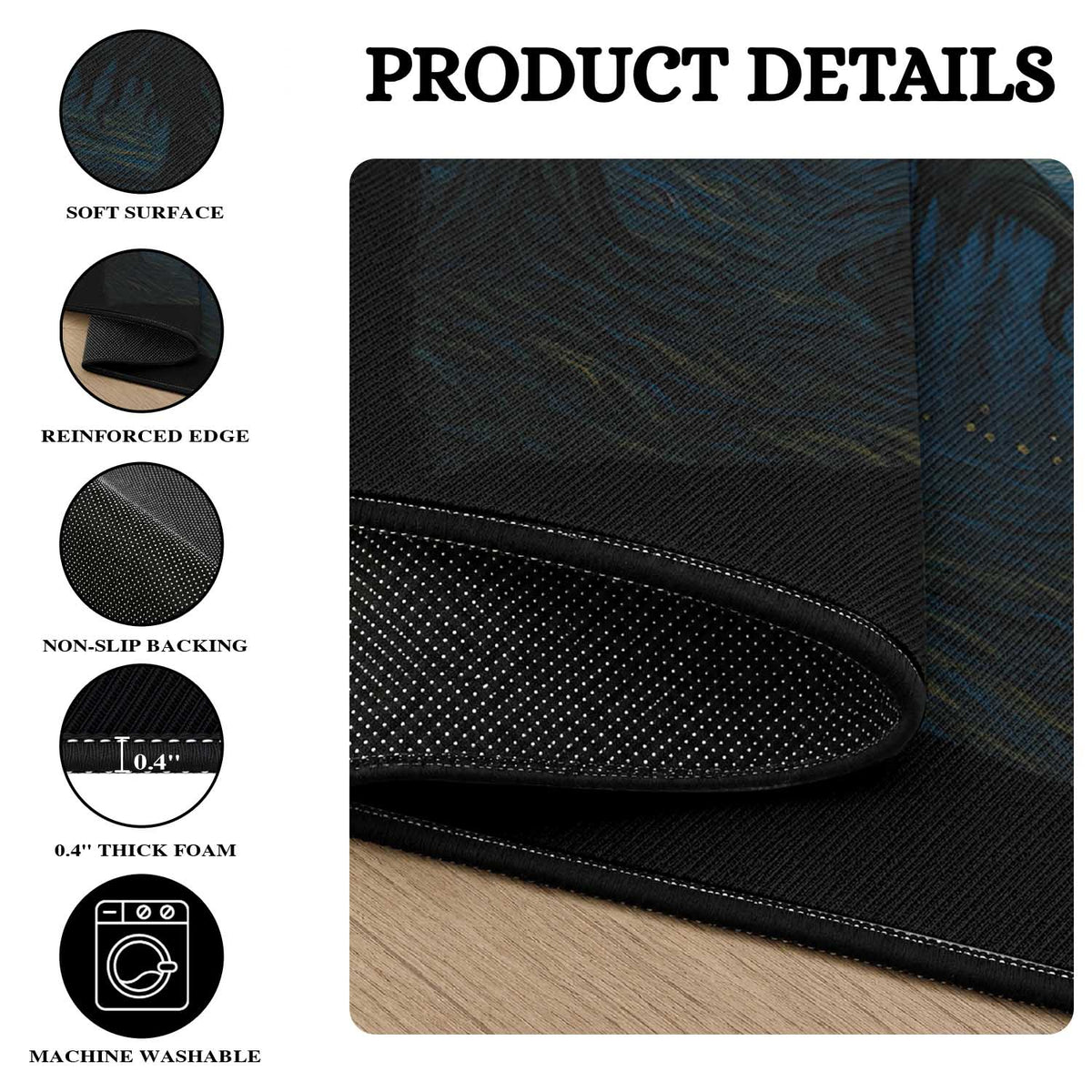 Wendigo Starry Night Round Rug Van Gogh Dark Fantasy Cryptid Lovers