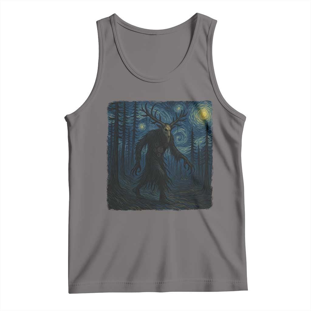 Wendigo Starry Night Tank Top Van Gogh Dark Fantasy Cryptid Lovers TS10 Deep Heather Print Your Wear