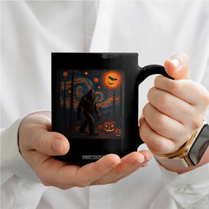Bigfoot Starry Night Coffee Mug Funny Halloween Van Gogh Sasquatch Lovers TS10 Print Your Wear