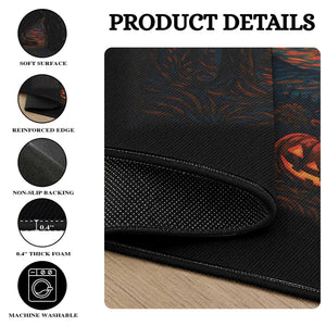 Bigfoot Starry Night Round Rug Funny Halloween Van Gogh Sasquatch Lovers