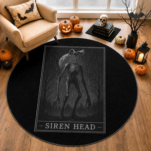 Siren Head Round Rug Tarot Card Horror American Cryptid