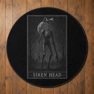 Siren Head Round Rug Tarot Card Horror American Cryptid
