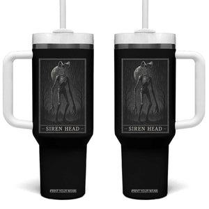 Siren Head Tumbler With Handle Tarot Card Horror American Cryptid TS10 One Size: 40 oz Black Print Your Wear
