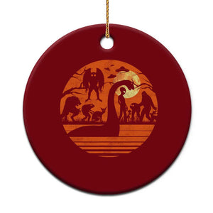 Cryptid Monsters Ceramic Ornament Bigfoot Loch Ness Monster Mothman Aliens Weirdcore Folk Horror TS10 1pc Red Print Your Wear