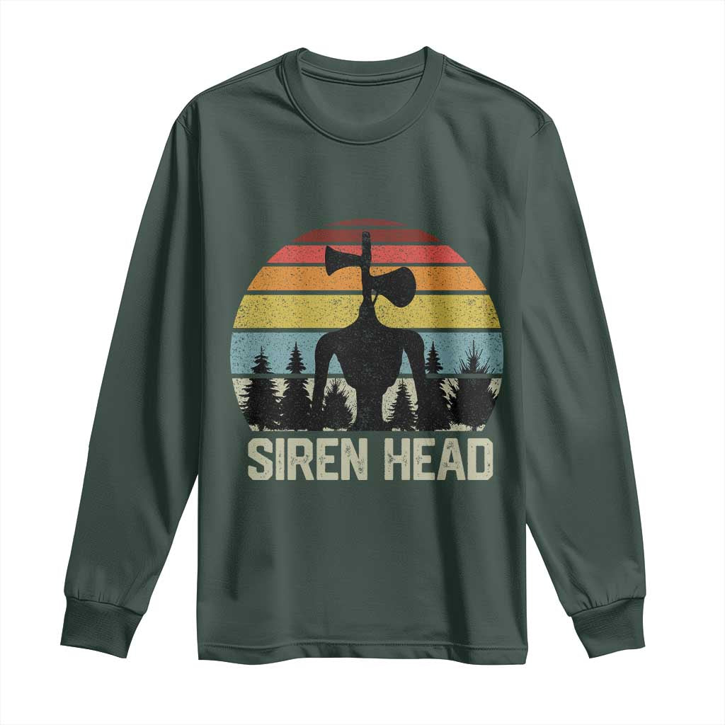 Siren Head Long Sleeve Shirt Retro American Cryptid TS10 Dark Forest Green Print Your Wear