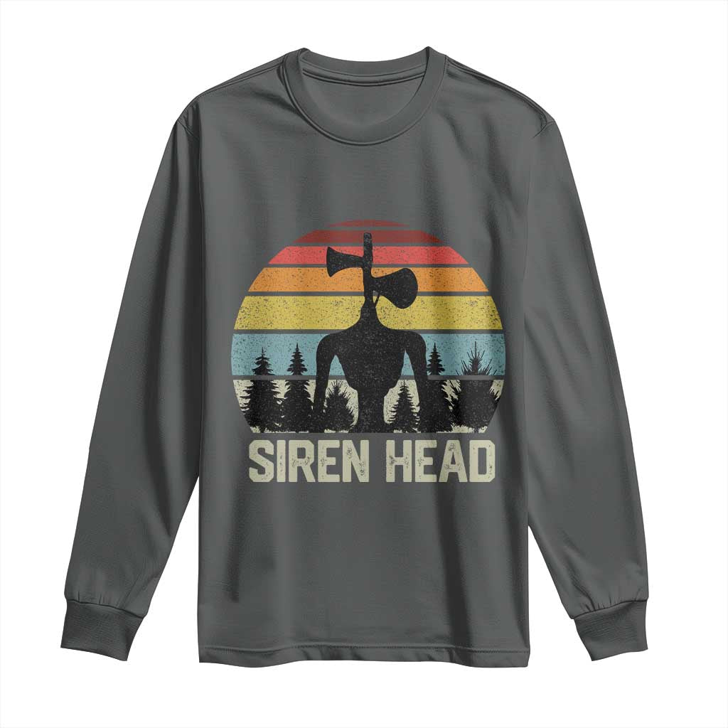 Siren Head Long Sleeve Shirt Retro American Cryptid TS10 Dark Heather Print Your Wear