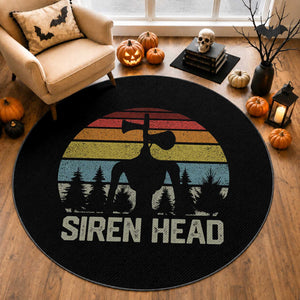 Siren Head Round Rug Retro American Cryptid