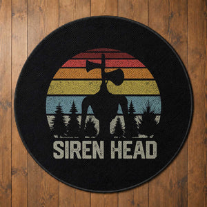Siren Head Round Rug Retro American Cryptid