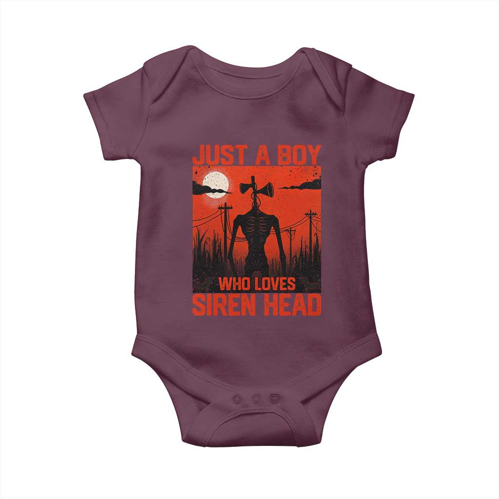 Siren Head Baby Onesie American Cryptid Lovers Boy TS10 Maroon Print Your Wear