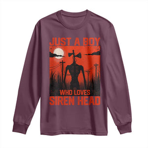 Siren Head Long Sleeve Shirt American Cryptid Lovers Boy TS10 Maroon Print Your Wear