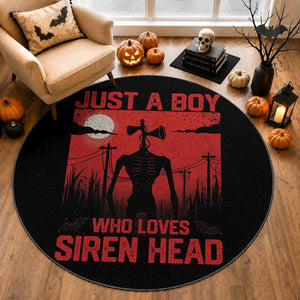 Siren Head Round Rug American Cryptid Lovers Boy