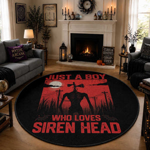Siren Head Round Rug American Cryptid Lovers Boy