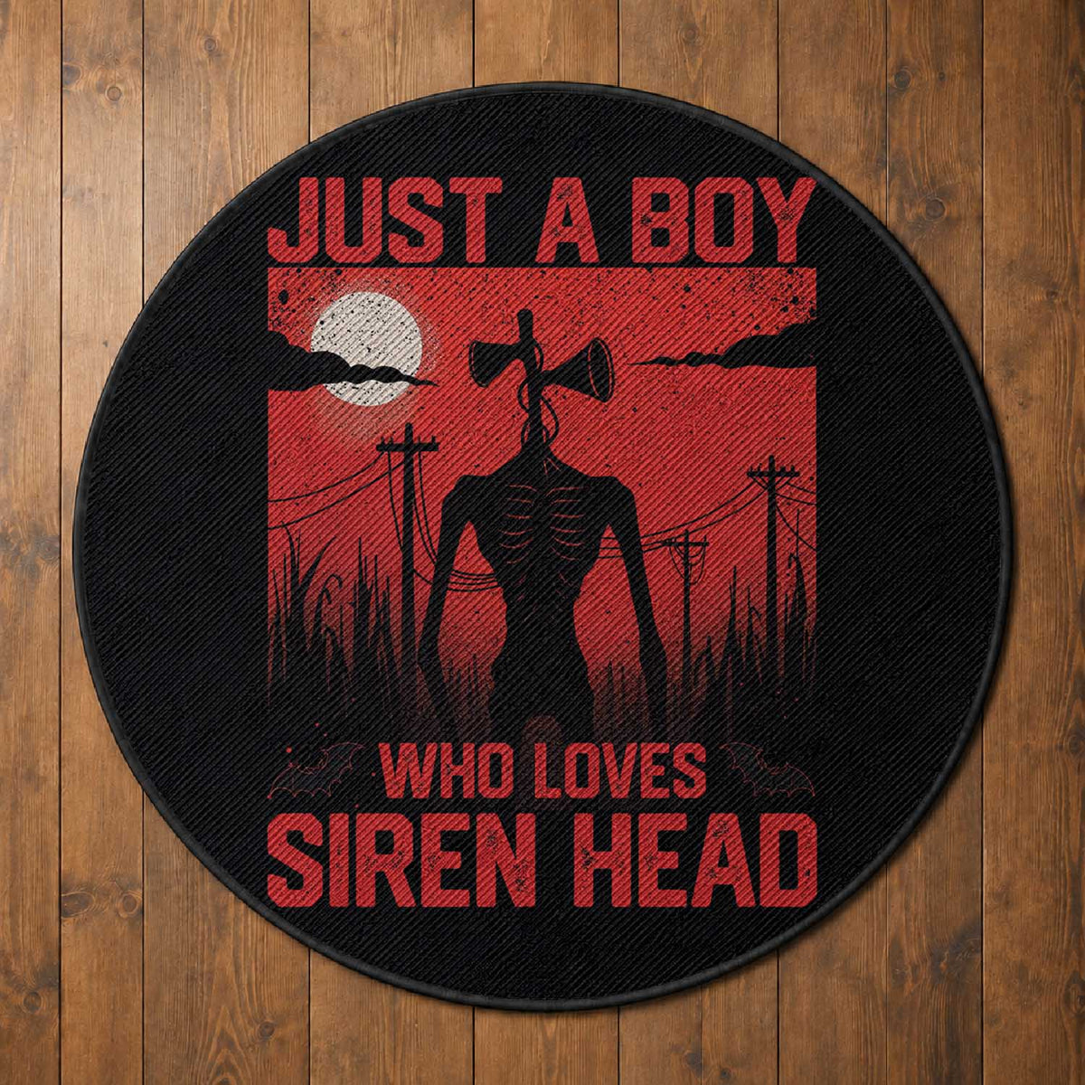 Siren Head Round Rug American Cryptid Lovers Boy
