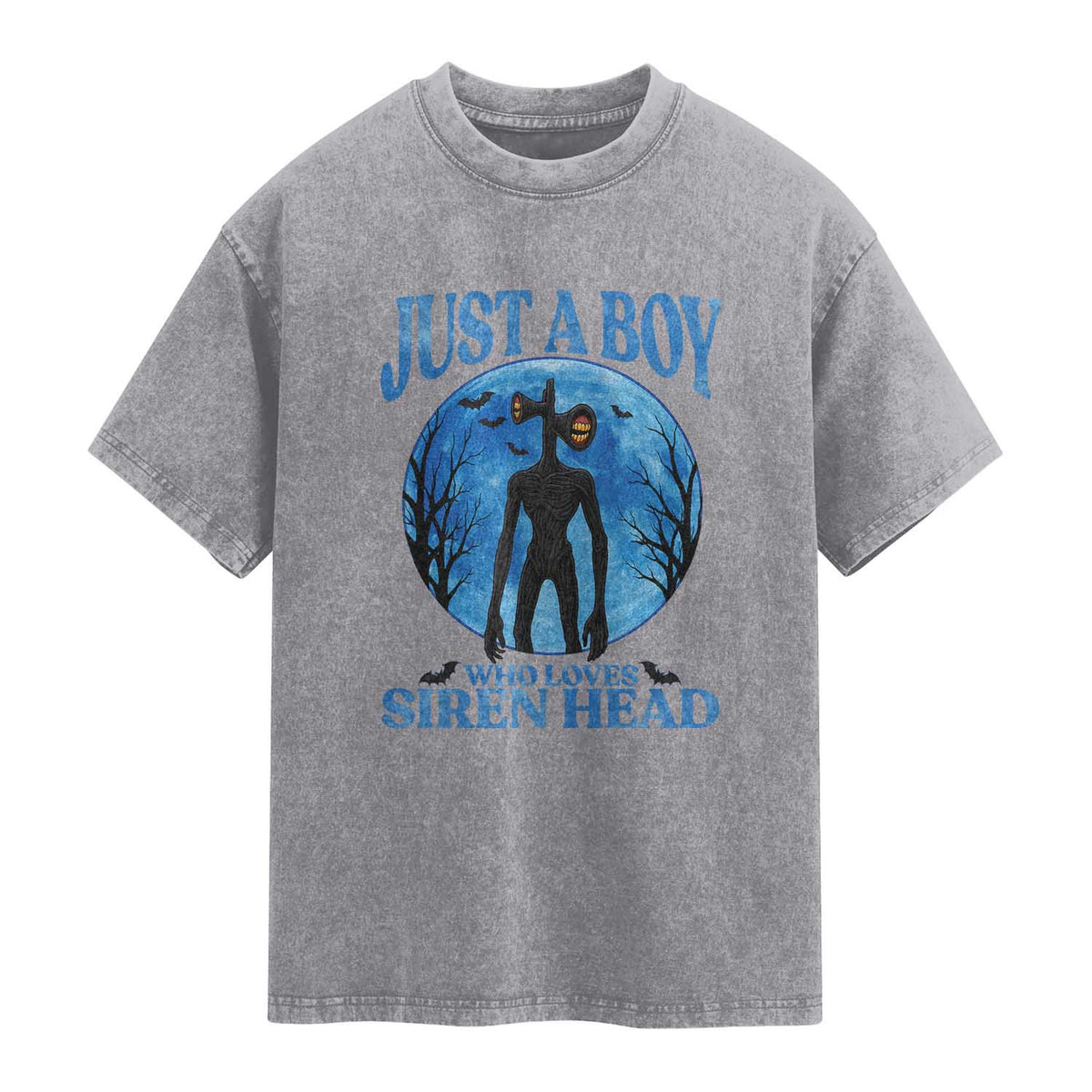 Siren Head Washed Cotton T-Shirt Supernatural American Cryptid Boys TS10 Slate Gray Print Your Wear
