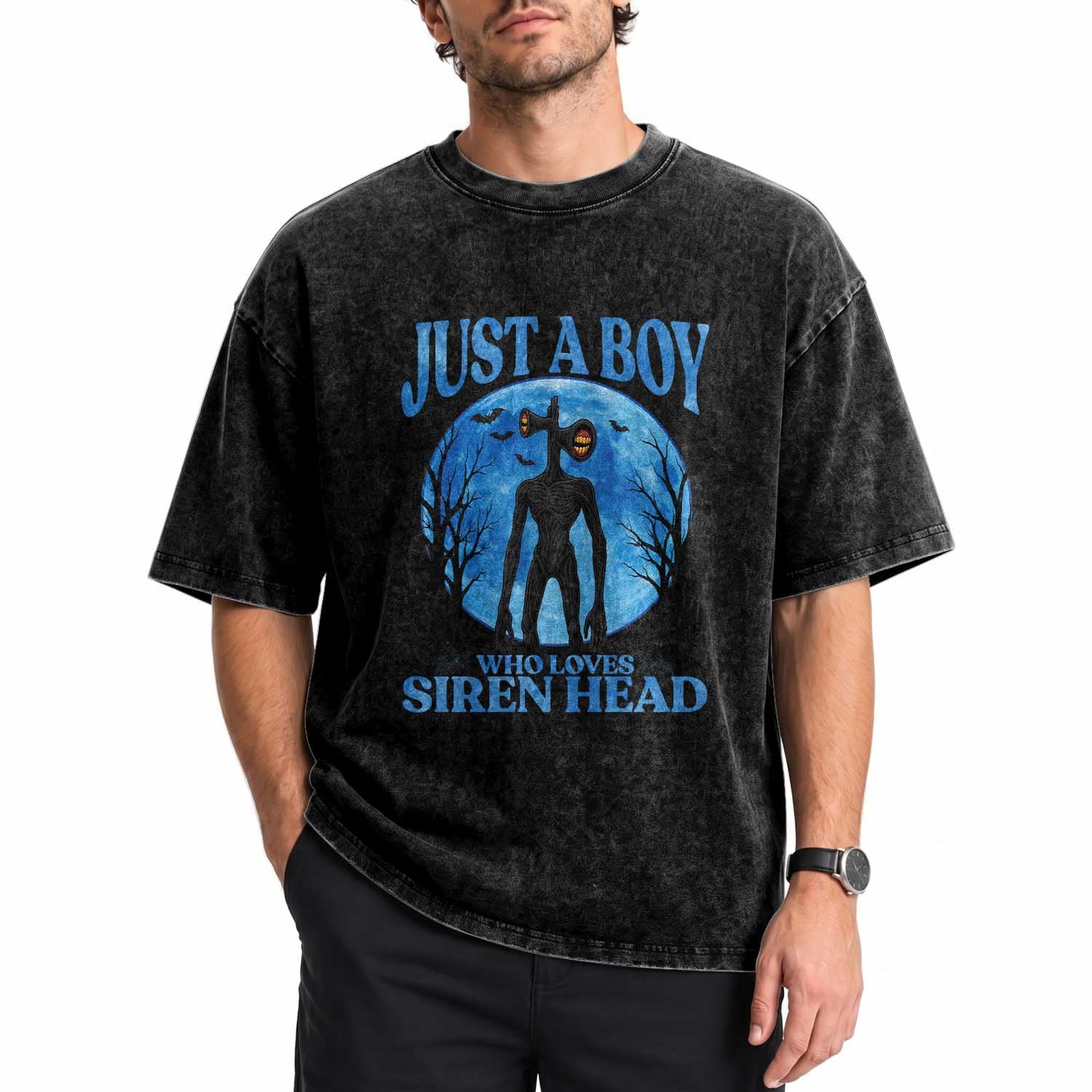 Siren Head Washed Cotton T-Shirt Supernatural American Cryptid Boys TS10 Print Your Wear