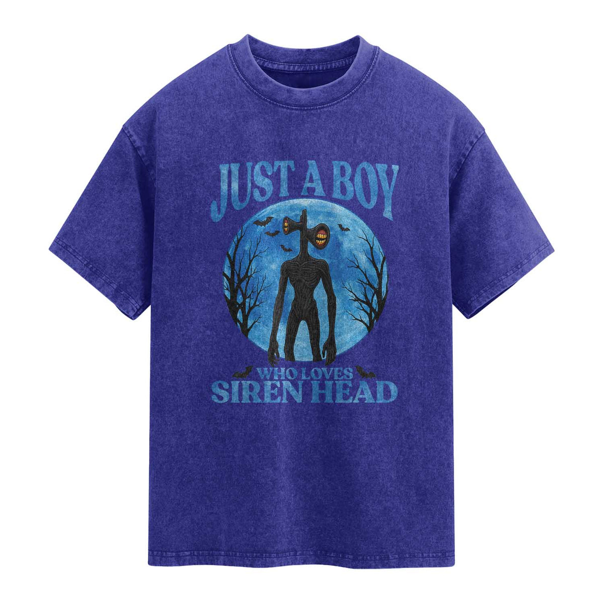 Siren Head Washed Cotton T-Shirt Supernatural American Cryptid Boys TS10 Indigo Blue Print Your Wear