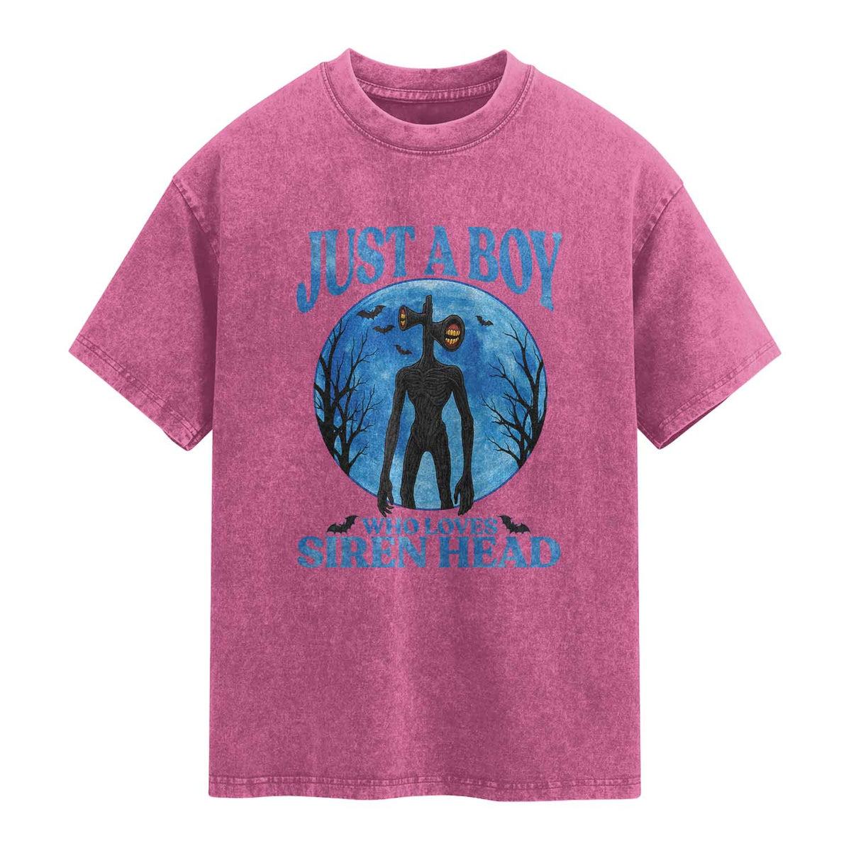 Siren Head Washed Cotton T-Shirt Supernatural American Cryptid Boys TS10 Magenta Print Your Wear