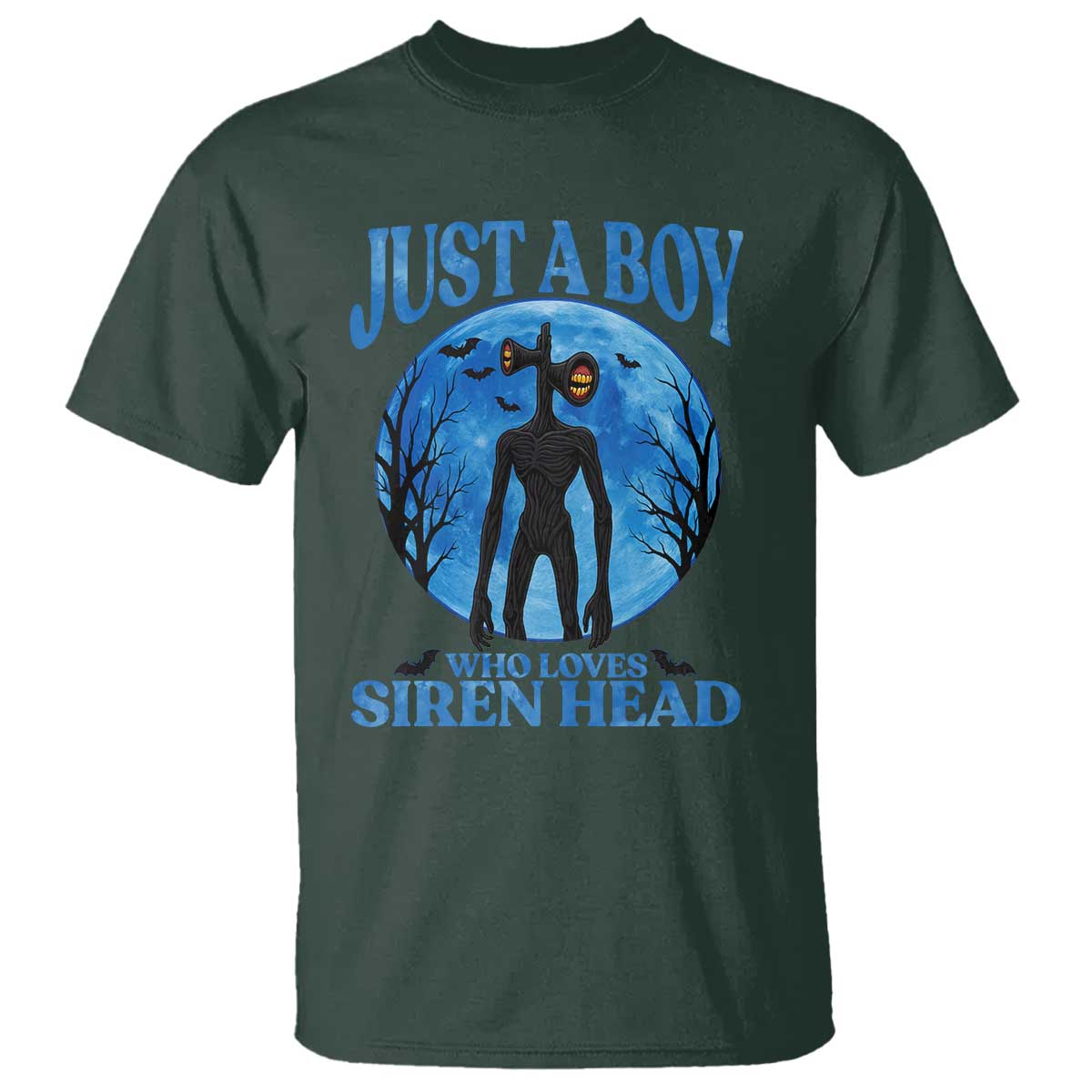 Siren Head T Shirt Supernatural American Cryptid Boys TS10 Dark Forest Green Print Your Wear