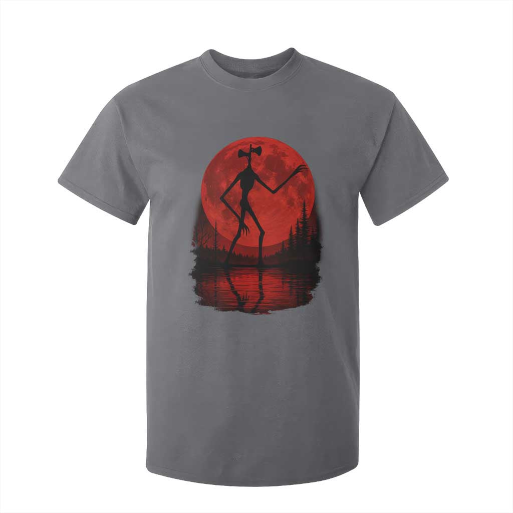 Siren Head T Shirt For Kid Supernatural American Cryptid Full Blood Moon Halloween TS10 Charcoal Print Your Wear