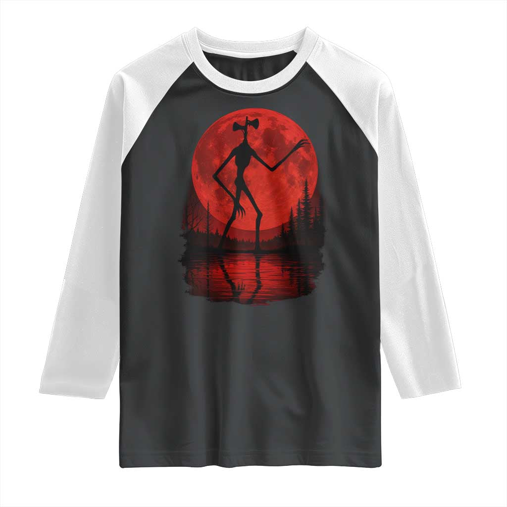 Siren Head Raglan Shirt Supernatural American Cryptid Full Blood Moon Halloween TS10 Black White Print Your Wear