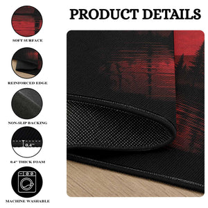 Siren Head Round Rug Supernatural American Cryptid Full Blood Moon Halloween