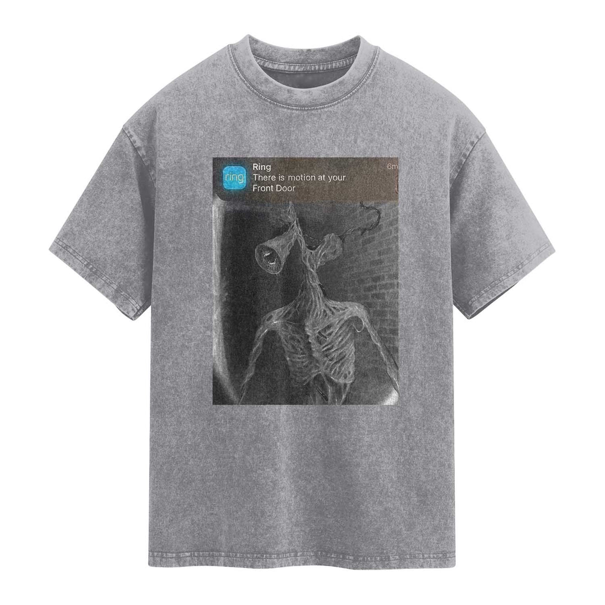 Funny Siren Head Washed Cotton T-Shirt Ring with Motion Meme TS10 Slate Gray Print Your Wear