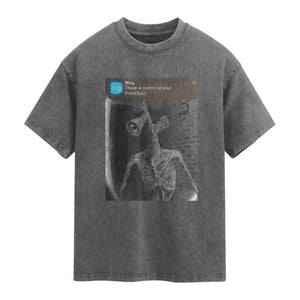 Funny Siren Head Washed Cotton T-Shirt Ring with Motion Meme TS10 Charcoal Print Your Wear