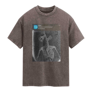 Funny Siren Head Washed Cotton T-Shirt Ring with Motion Meme TS10 Brown Print Your Wear