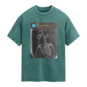 Funny Siren Head Washed Cotton T-Shirt Ring with Motion Meme TS10 Teal Green Print Your Wear