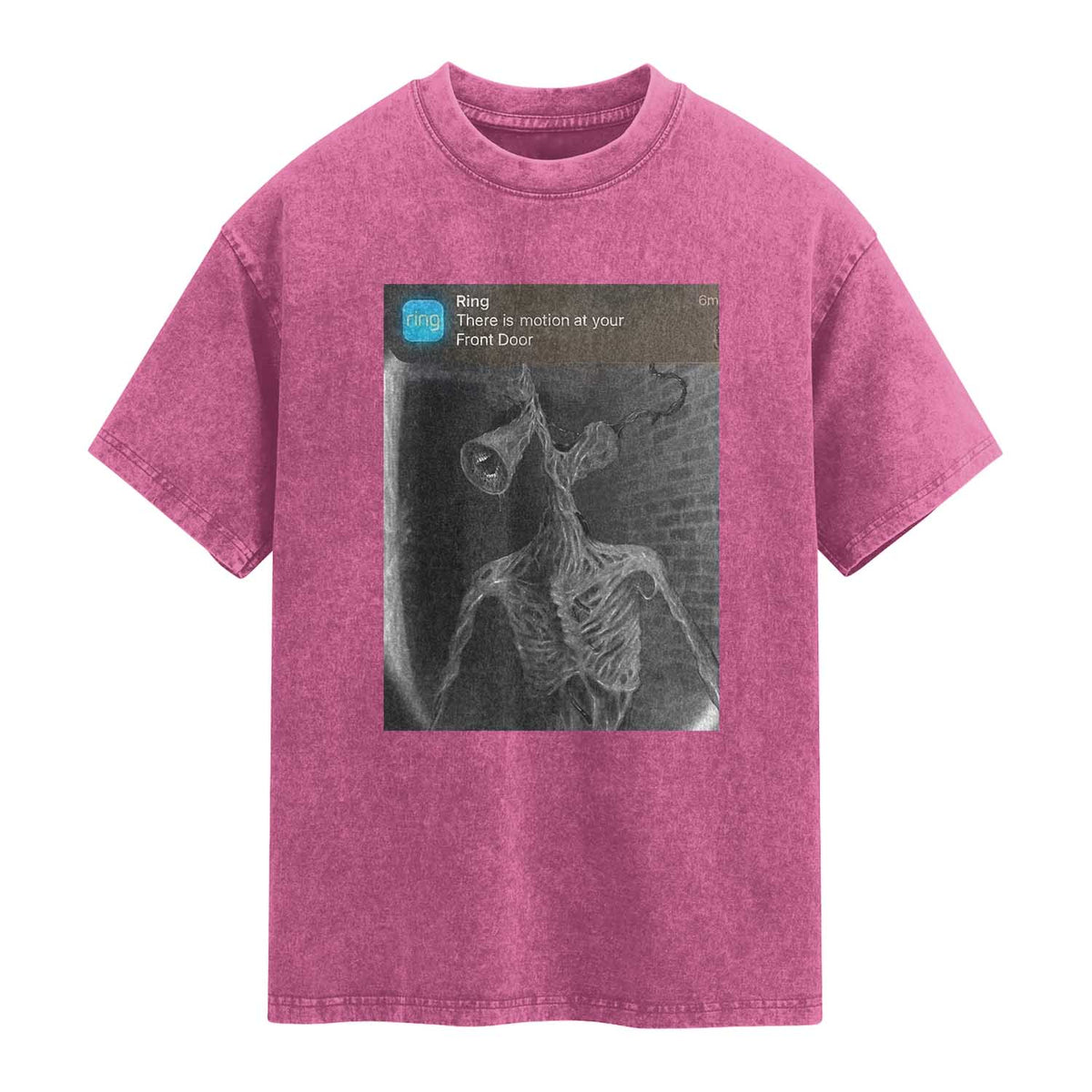 Funny Siren Head Washed Cotton T-Shirt Ring with Motion Meme TS10 Magenta Print Your Wear