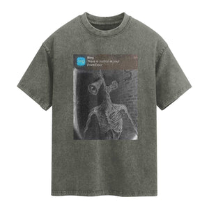 Funny Siren Head Washed Cotton T-Shirt Ring with Motion Meme TS10 Olive Green Print Your Wear