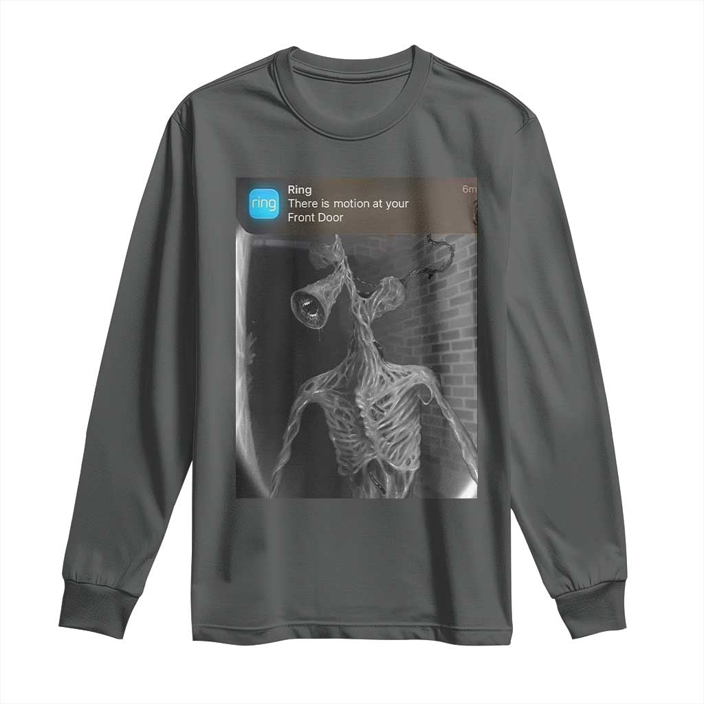 Funny Siren Head Long Sleeve Shirt Ring with Motion Meme TS10 Dark Heather Print Your Wear