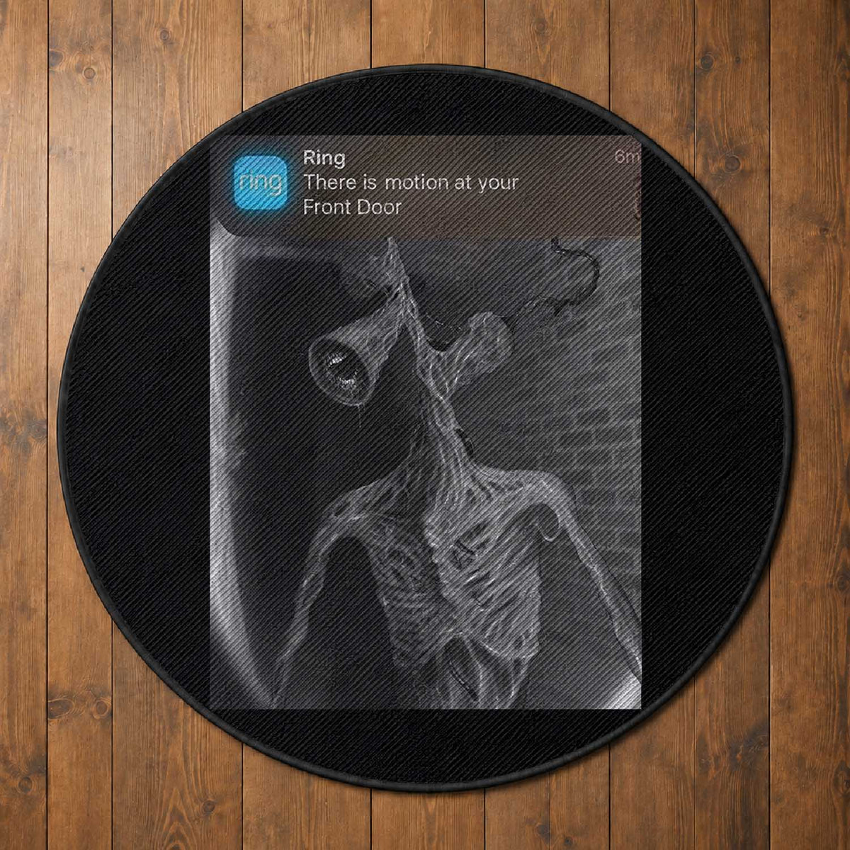 Funny Siren Head Round Rug Ring with Motion Meme