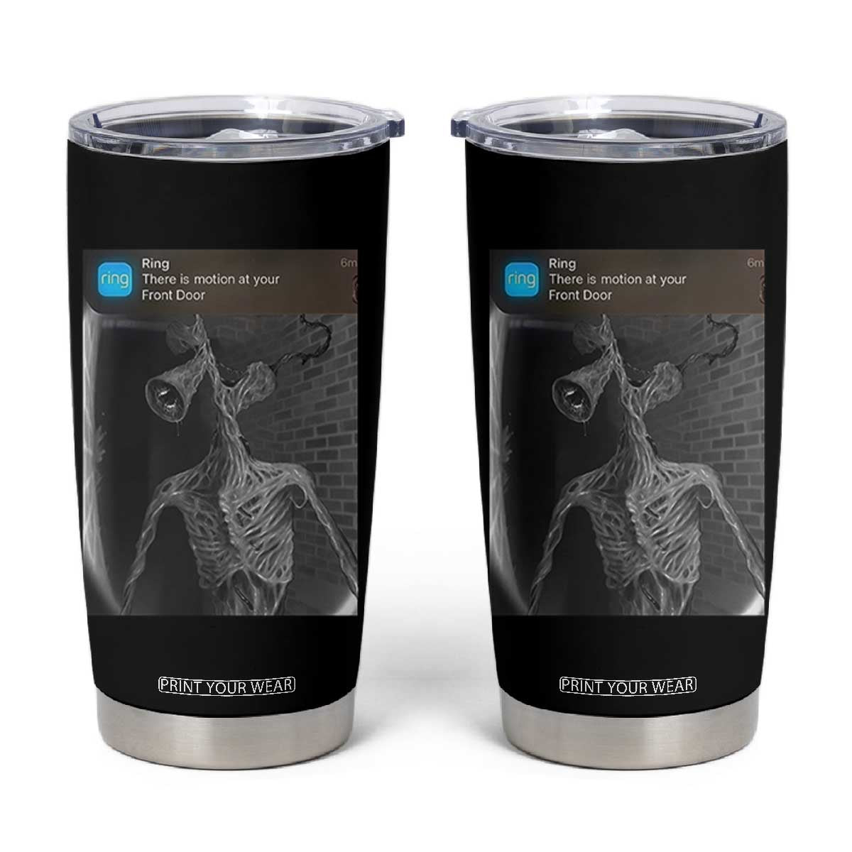 Funny Siren Head Tumbler Cup Ring with Motion Meme TS10 Black Print Your Wear