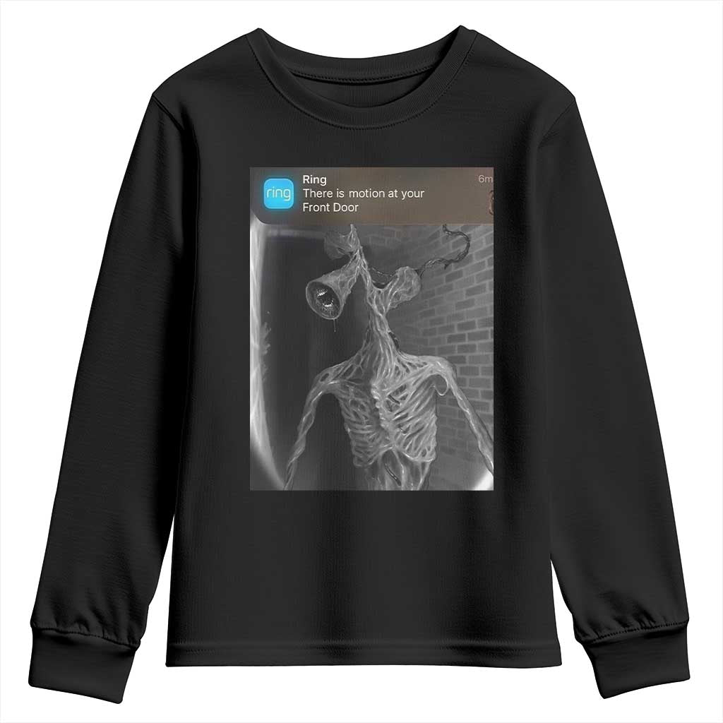 Funny Siren Head Youth Sweatshirt Ring with Motion Meme TS10 Black Print Your Wear